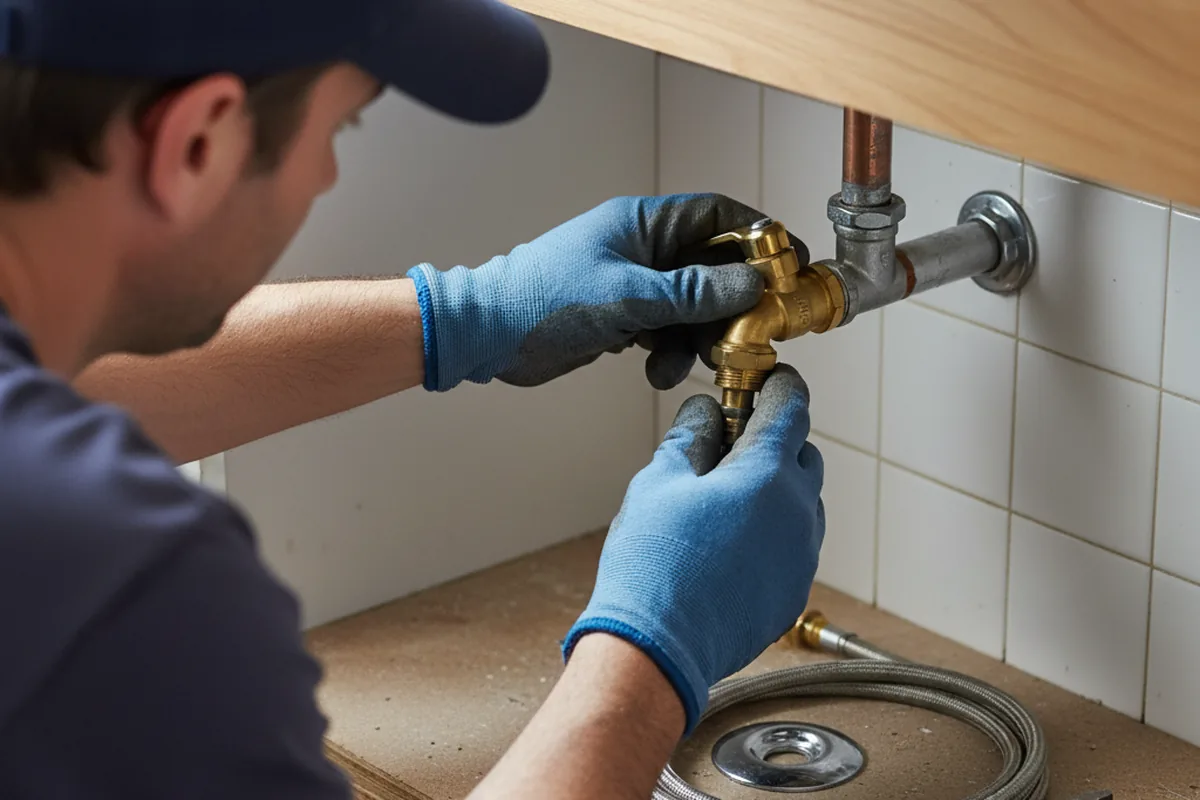 Shutoff valve and fitting work during Faucet and Fixture Repair in Winslow